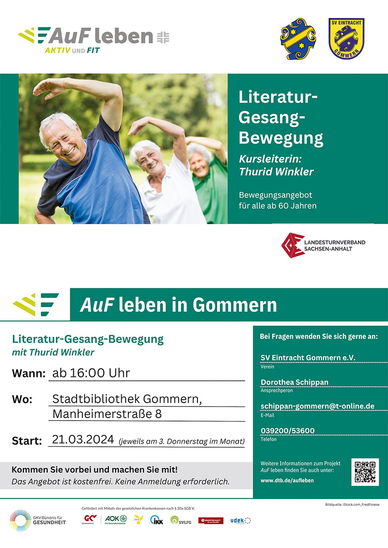 Flyer Gommern Literatur Tanz Bewegung